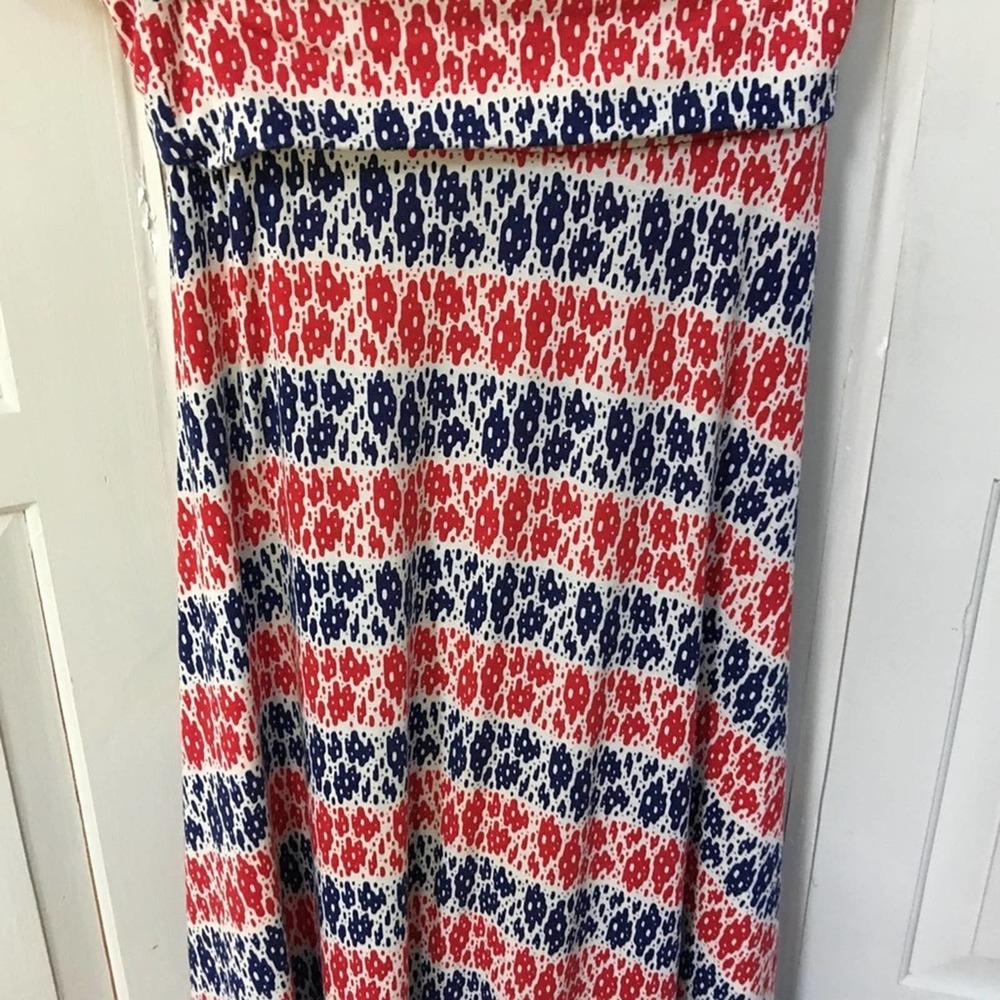 LuLaRoe Red, White, & Blue Maxi Skirt - Picture 5 of 13